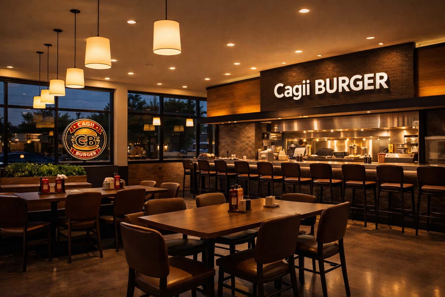 Cagii Burger interior dining area
